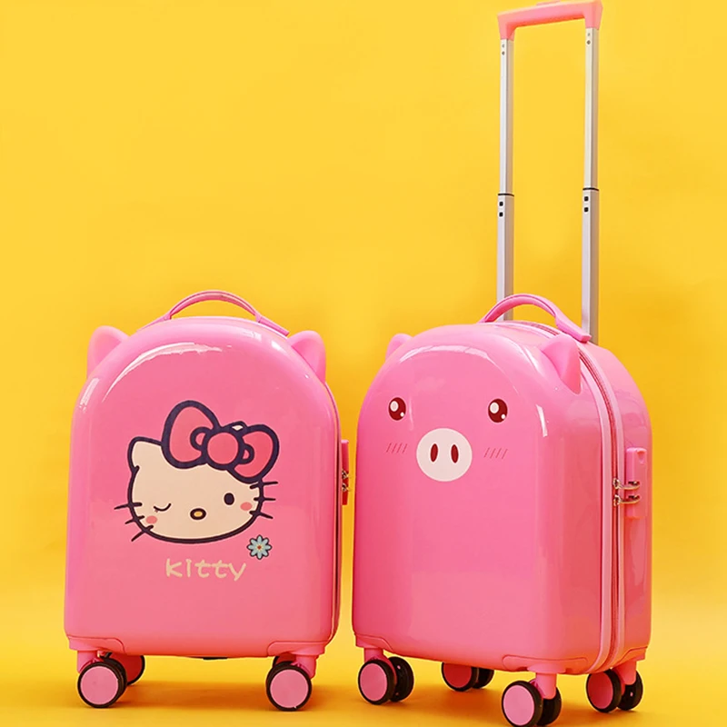 16 Inch 18 Inch Trolley Case Sanrioed Hello Kitty Anime Kawaii Cartoon Suitcase Student Travel Board The Plane Child Cute Trend