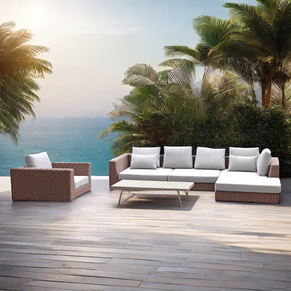 outdoor lounge set corner rattan patio set cover outdoor sectional sofa wicker manufacturer price luxury furniture