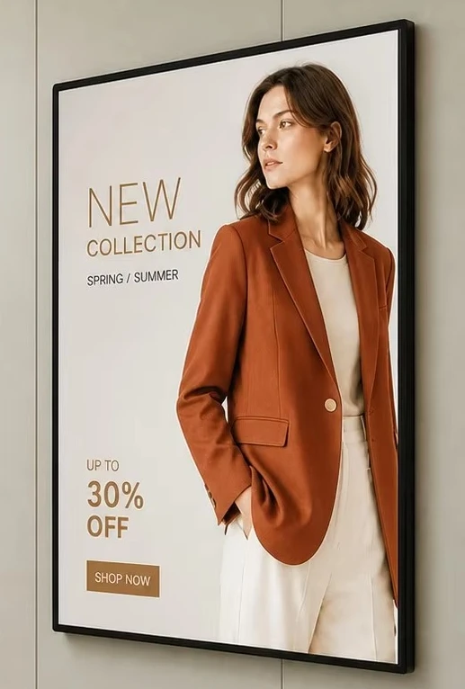 Wall Mounted 4K LCD Touch Digital Signage 32-75 Inch Anti-Glare Coating Animation Display Screen for Elevator Advertising