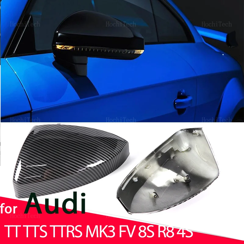 

Carbon ABS Mirror Cover Side Rearview Mirror Cap Cover Shell Replacement For Audi TT TTS RS TTRS MK3 8S 2015-23 R8 2016- 2023