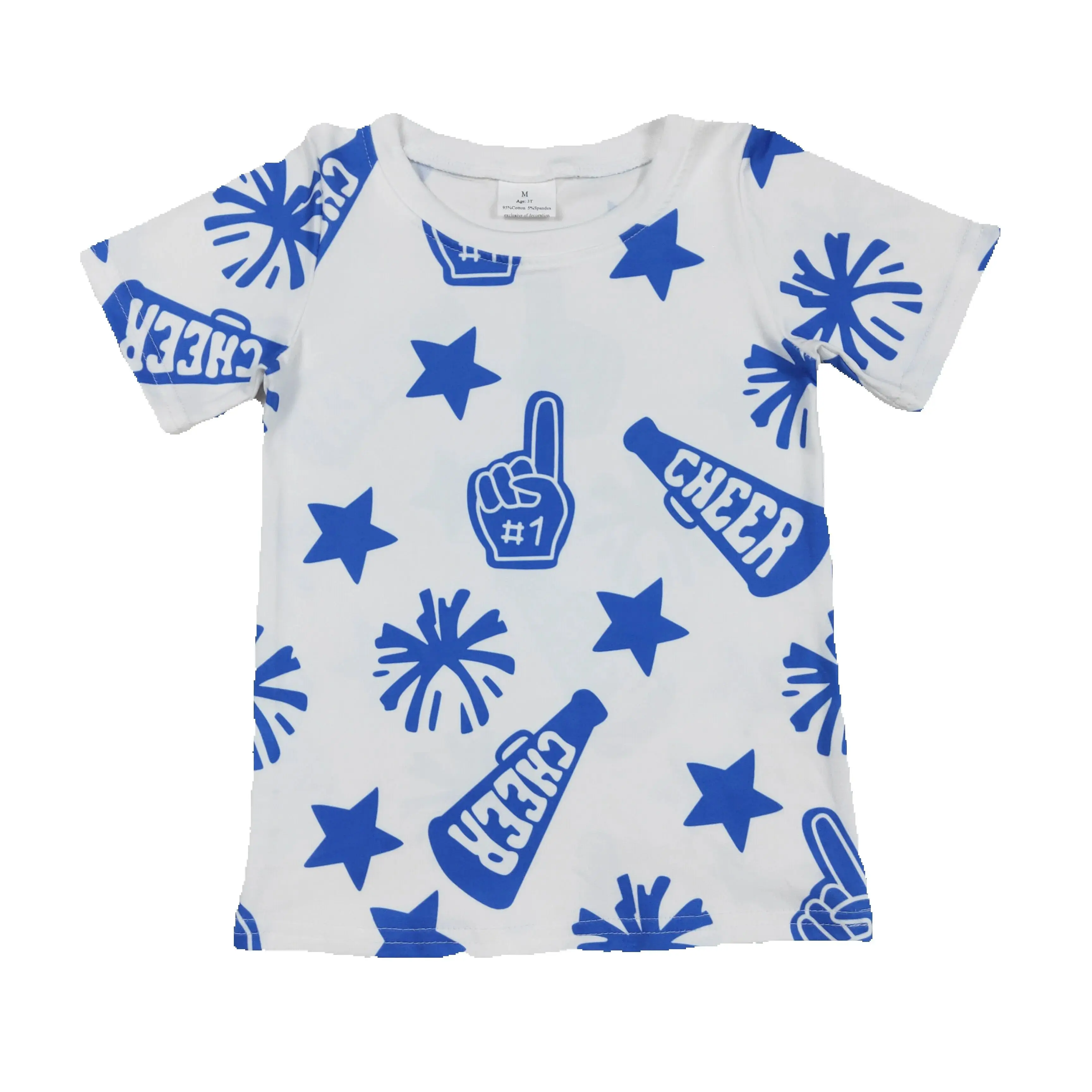 

Baby Girls Cheer Blue Team Pullovers Tee Shirts Tops