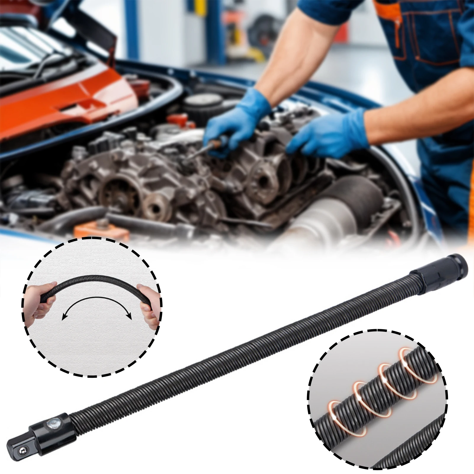 Flexible Extension Bar 1/2 Flexible Shaft Extension Extender Universal Shaft Drive Adapter Bit Holder Engine Repair Tool