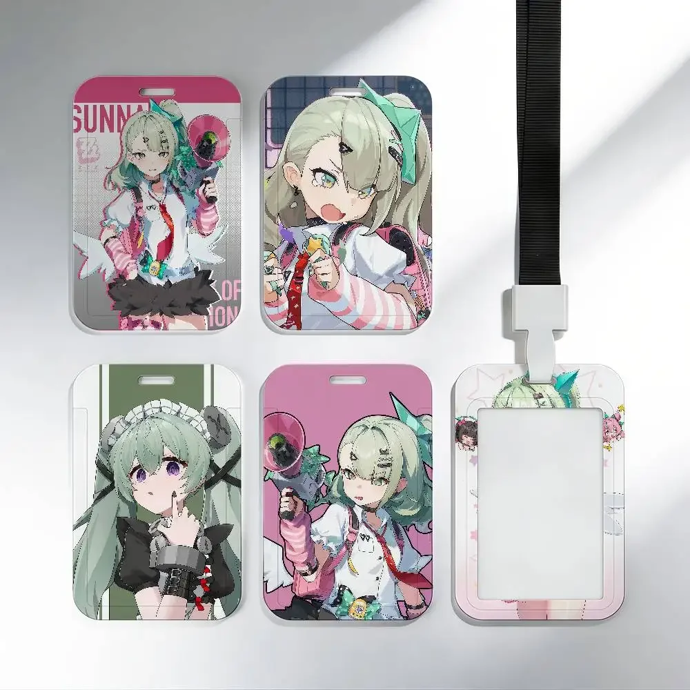 Nangong Yu Aria Sunna Zenless Zone Zero MOE Sliding Card Case ID Name Badge Holder Pass Work Card Cover Students Card Bus Holder
