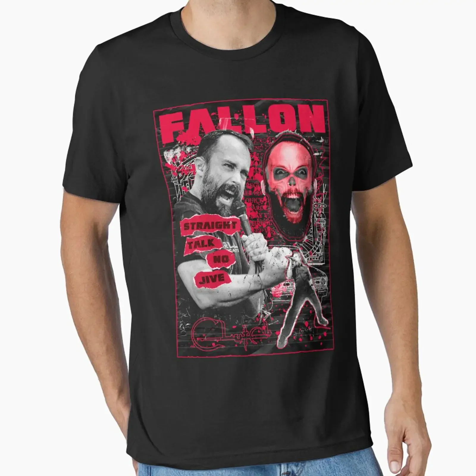 Neil Fallon Straight Talk No Jive designed and sold by AllTheseT T Shirt vintage Washed Top For Everyday Wear Unisex homme