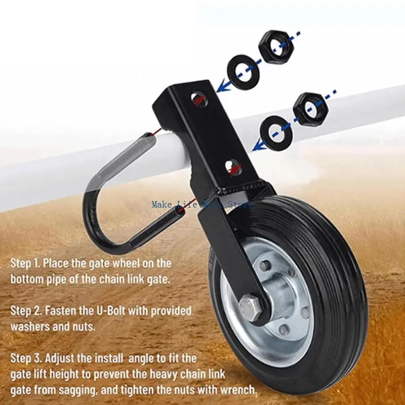  Smooth Gliding Farm Gate Wheel High Capacity Agricultural Gate Caster For Large Farm Gate And Heavy Fence Door