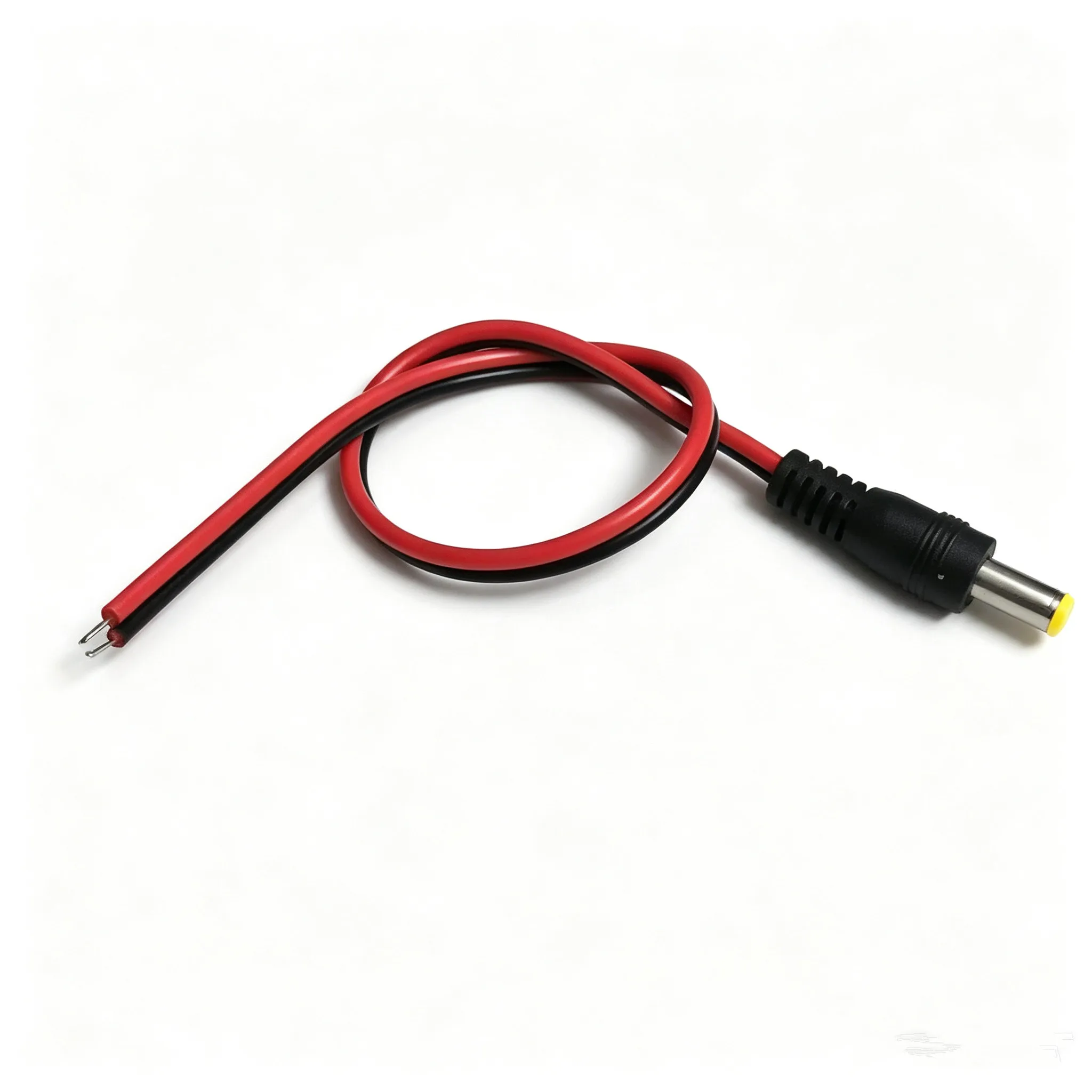 20/100pcs 12V 3A DC Power Pigtail Barrel Plug Connector Cable, 2.1mm x 5.5mm Male DC Pigtail Connectors for CCTV Security Ca