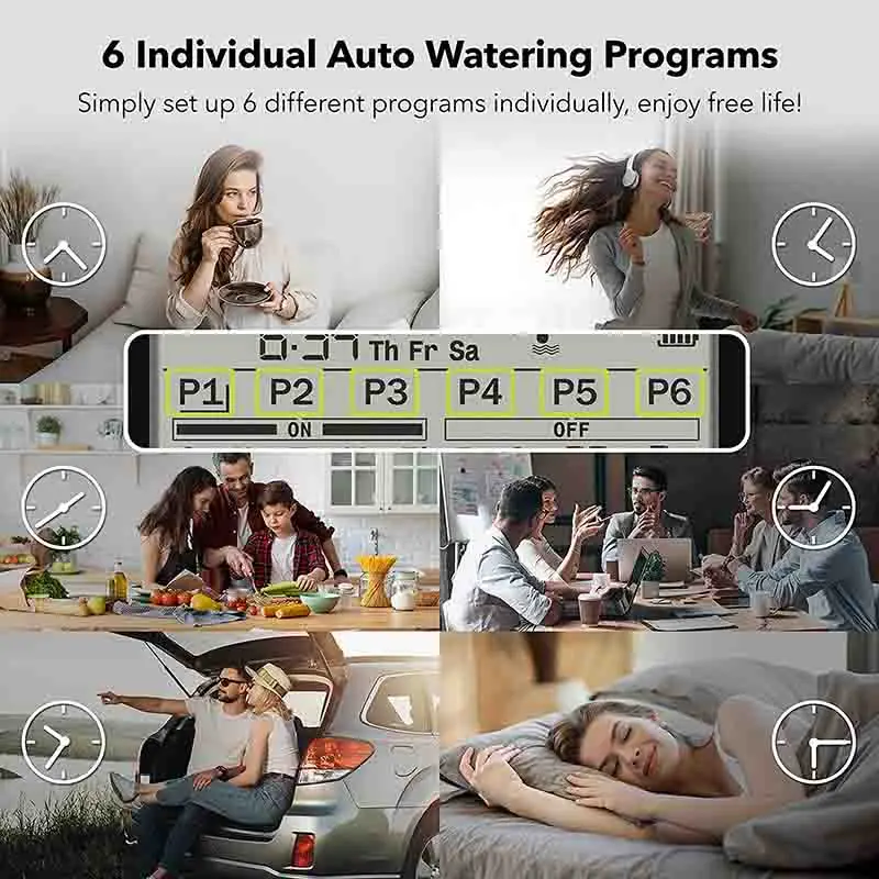 Automatische LCD Display Bewässerung Timer Garten Bewässerung Controller Mit Regen Sensor 6 Separate Programme Wasser Timer