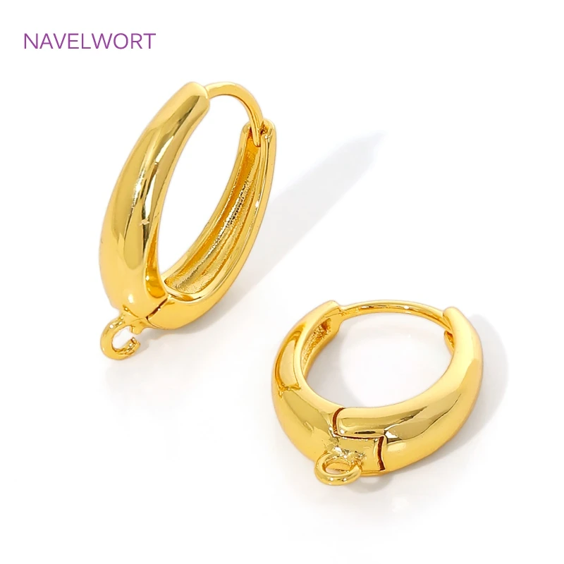 18K Gold Plated Brass Earwires Fasteners,Oval Earring Fixtures,Earring Hook,Accessories For Earrings,DIY Jewelry Making Findings view 2