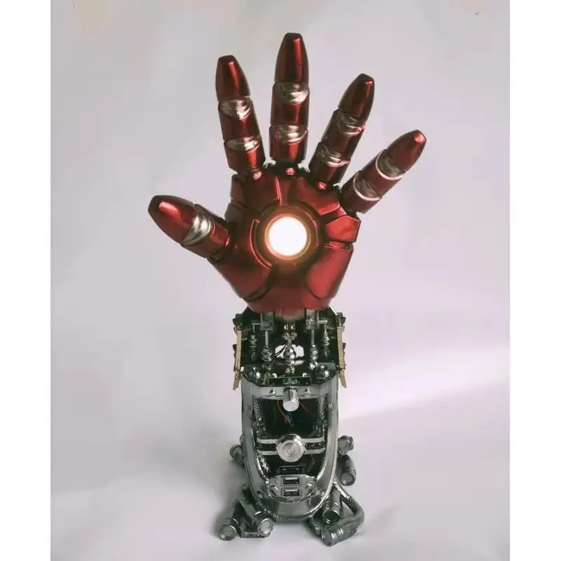 

Iron Man Arm Adjustable Desk Lamp Arc Reactor Marvel Hand Cannon Tech Figurine Movable Joints Collectible Model Creative Gifts