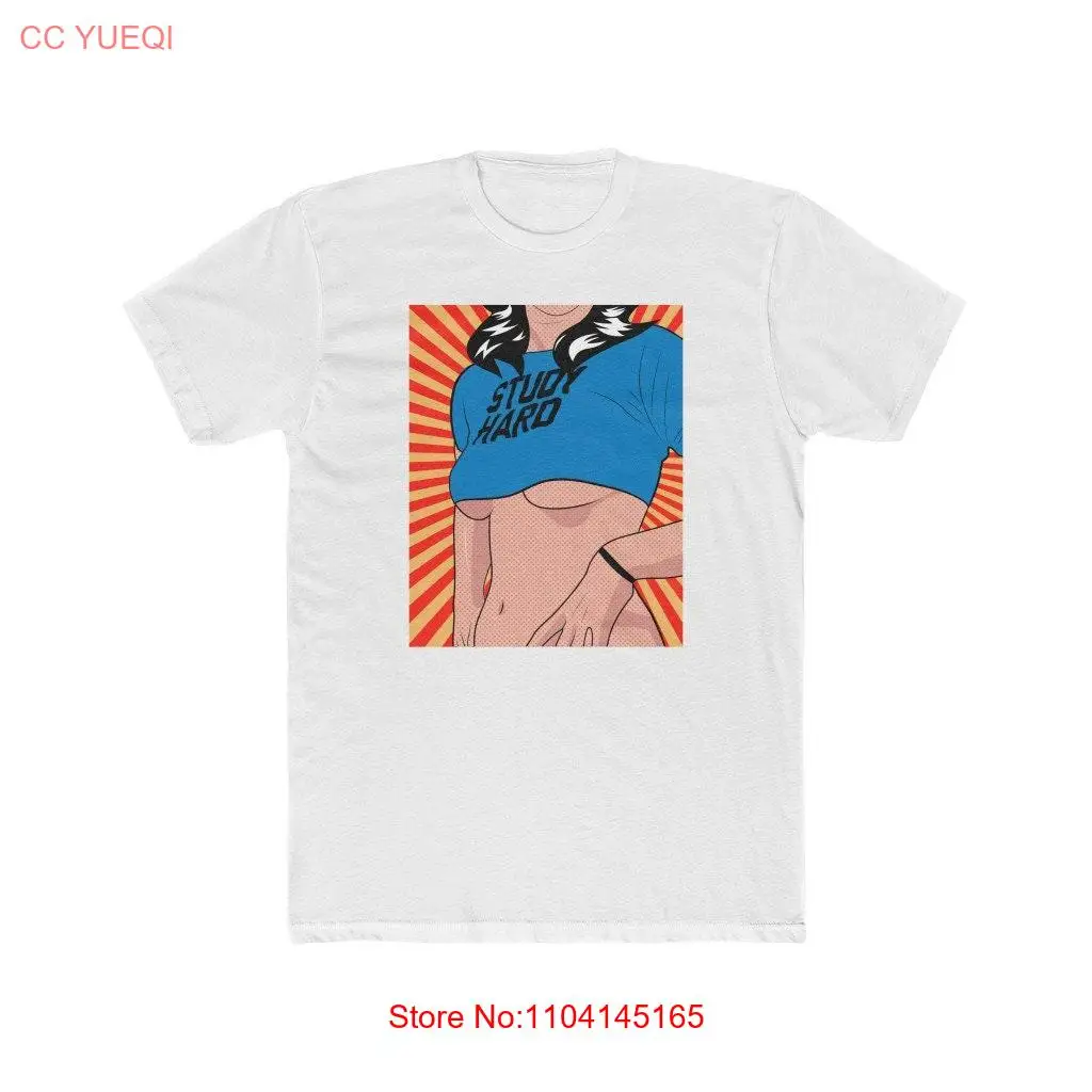 

Мужская хлопковая футболка Study Hard Retro Vintage с длинными или короткими рукавами