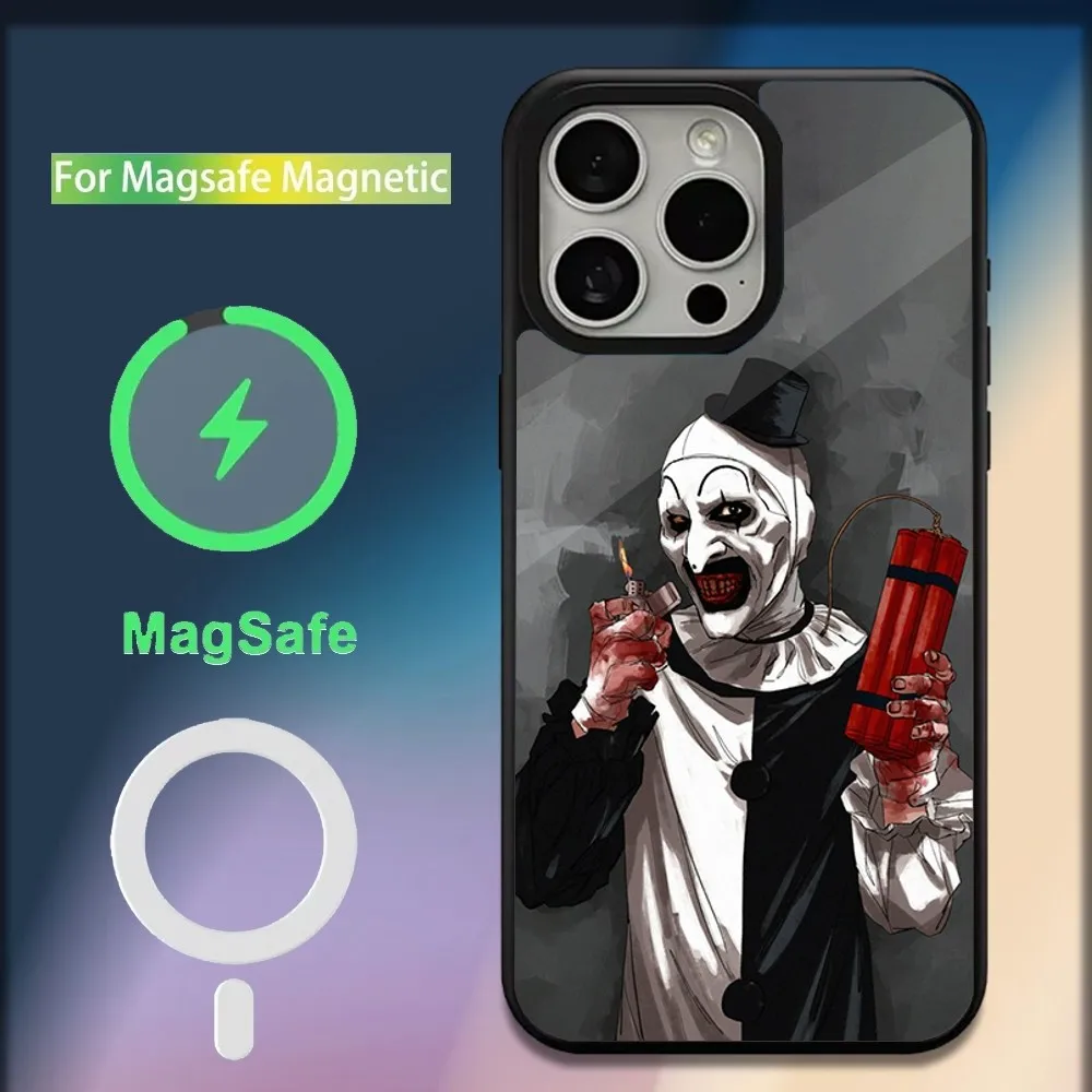 Art the C-Clown T-Terrifier Phone Case For iPhone 16,15,14,13,12,11,Plus,Pro,Max,Mini Magsafe Magnetic Wireless Charging