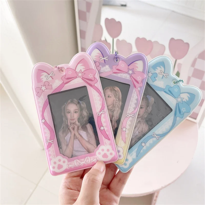 Cartoon 3 Inch Transparent Card Holder Idol Card Postcard Card Holder Collector Card Card Bag Photocards Holder Album Photo