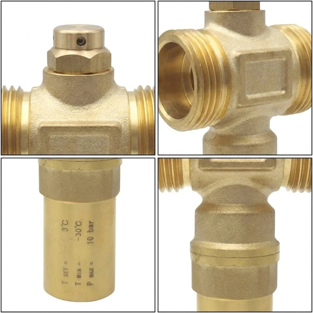 Antifreeze Protection Drain Valve for Floor Heating DN25 1 inch Brass Construction Compatible with Standard Hydronic Circuits