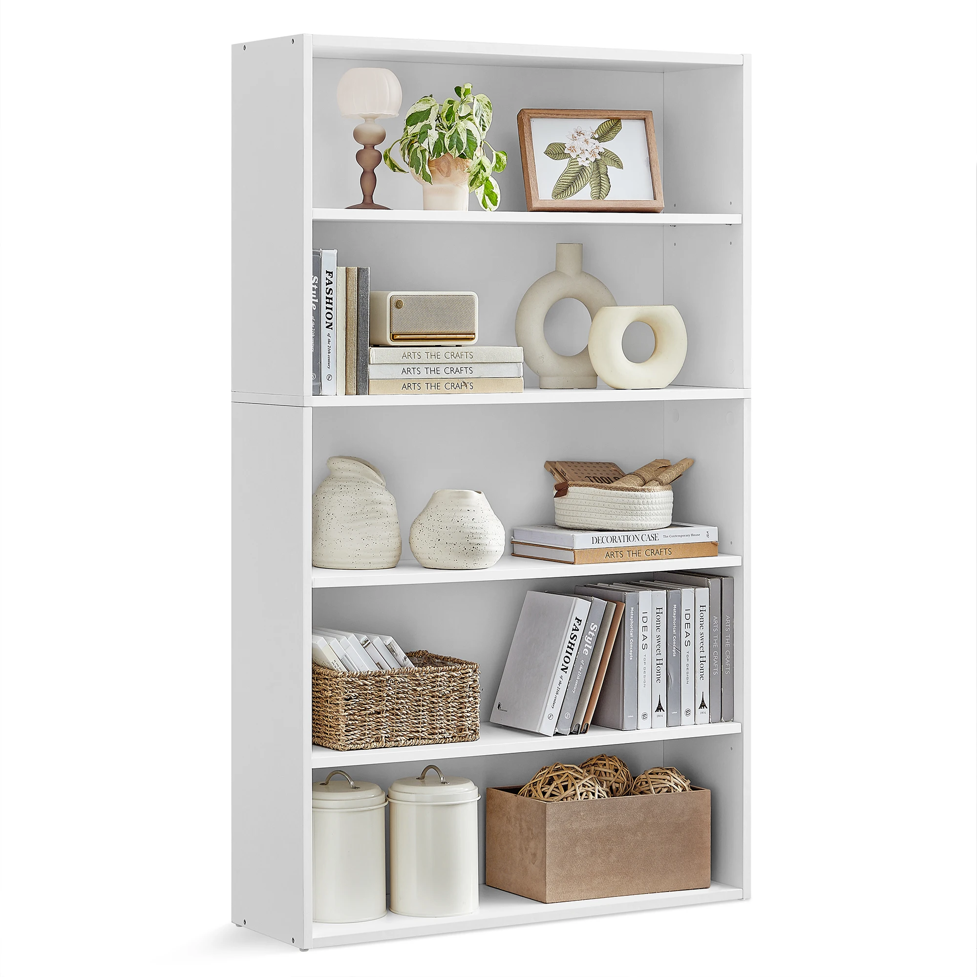 VASAGLE Bookshelf, 30 Inches Wide, 5-Tier Open Bookcase with Adjustable Storage Shelves, Floor Standing Unit