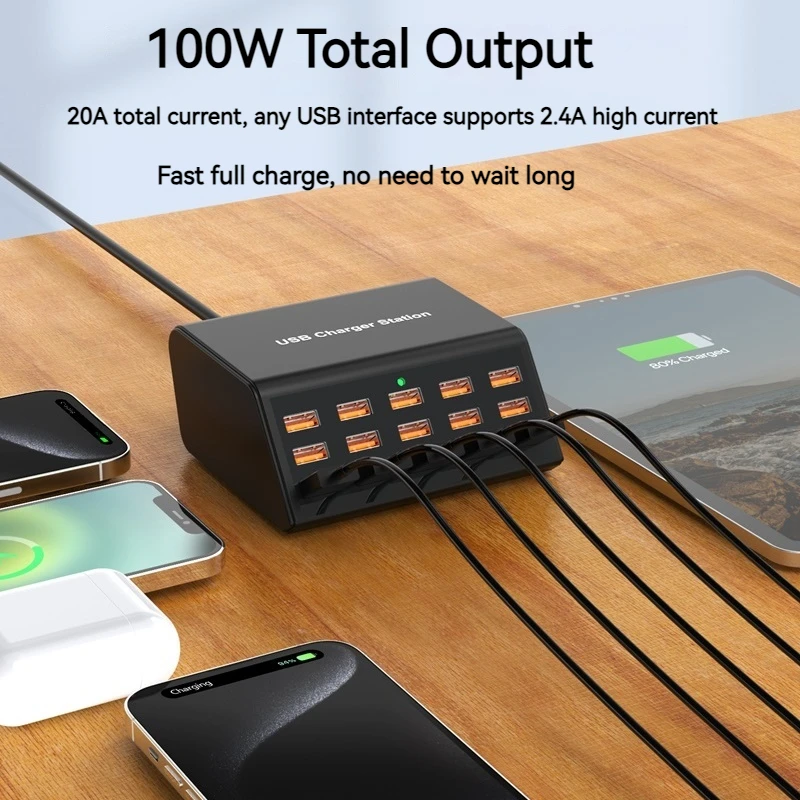 Universal 100W Multi 15 Ports USB Fast Charger 2.4A Charging Station For IPhone 11 12 13 14 15 Pro Max Samsung Tablet