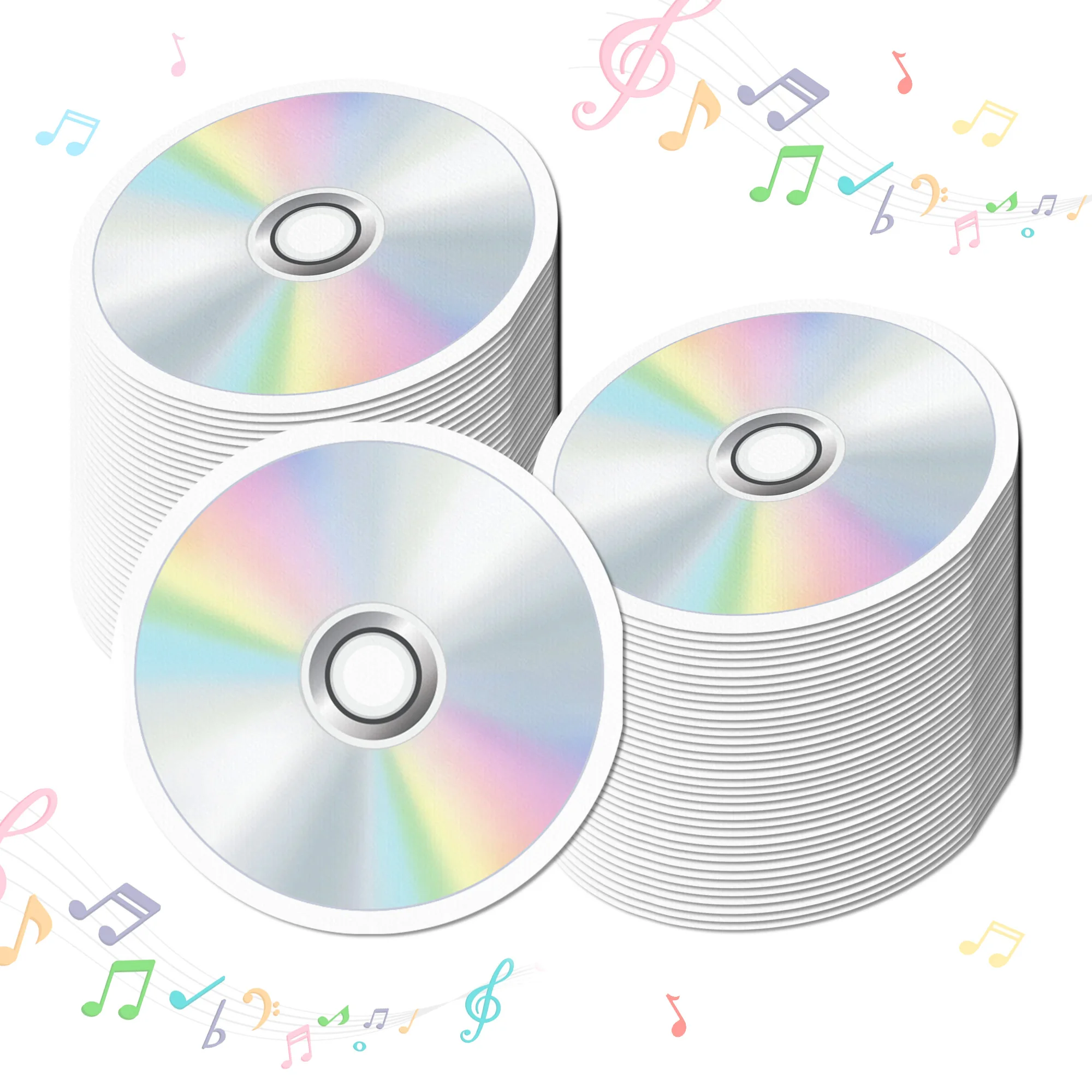 20/40/60pcs Optical Disc CD Shaped Disposable Napkins Dinner Paper Tissues for Wedding Birthday Music Party Decoration