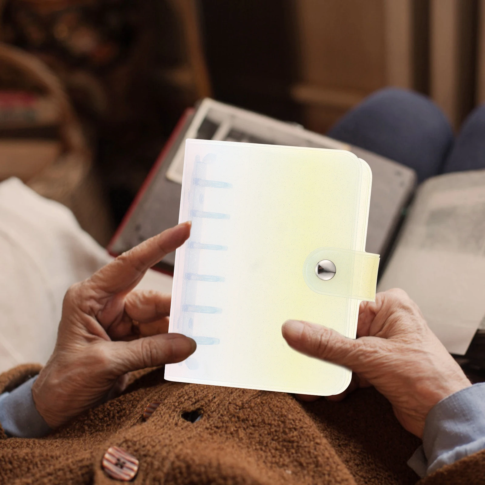 Rainbow Notebook Cover PVC Clear Binder Mini Journal Protector Folder Lightweight Office Classroom Student Teacher Gift