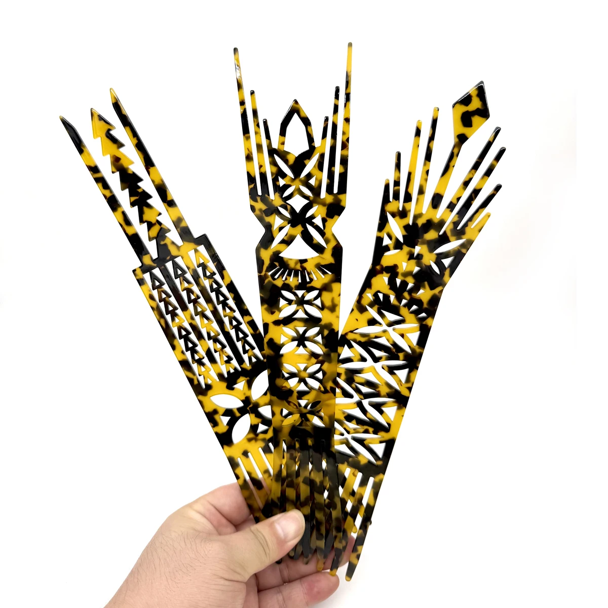 Hot Samoa Selu Traditional Combs Classic Tribal Chief Design Men Women Hair Combs Black White Color Hair Clip For Samoan