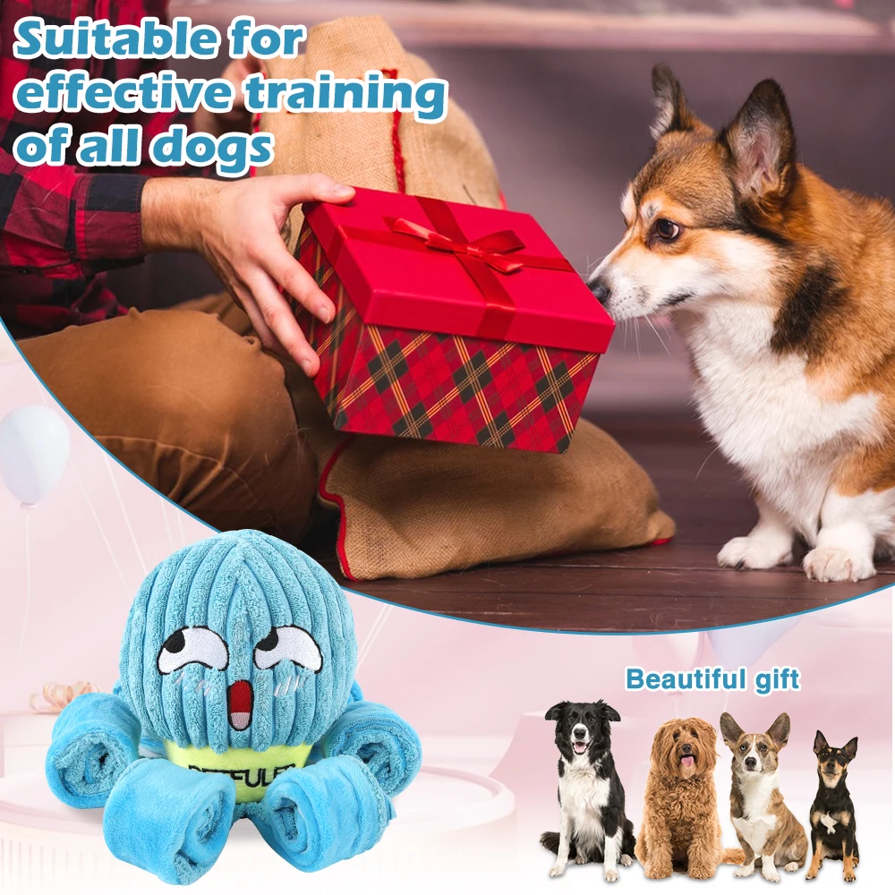 Valentine\'S Day Dog Enrichment Toys，Octopus Dog Toys，Dog Snuffle Toy，Helps pets eat slowly, Dog Puzzle Game Interactive Toy