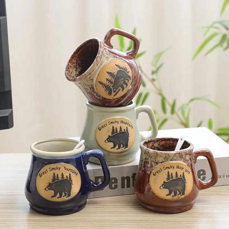 500ml Large Capacity Ceramic Mug Coffee Cup, Milk Office Home Water Cups,Retro Volkswagen Capacity Drinkware