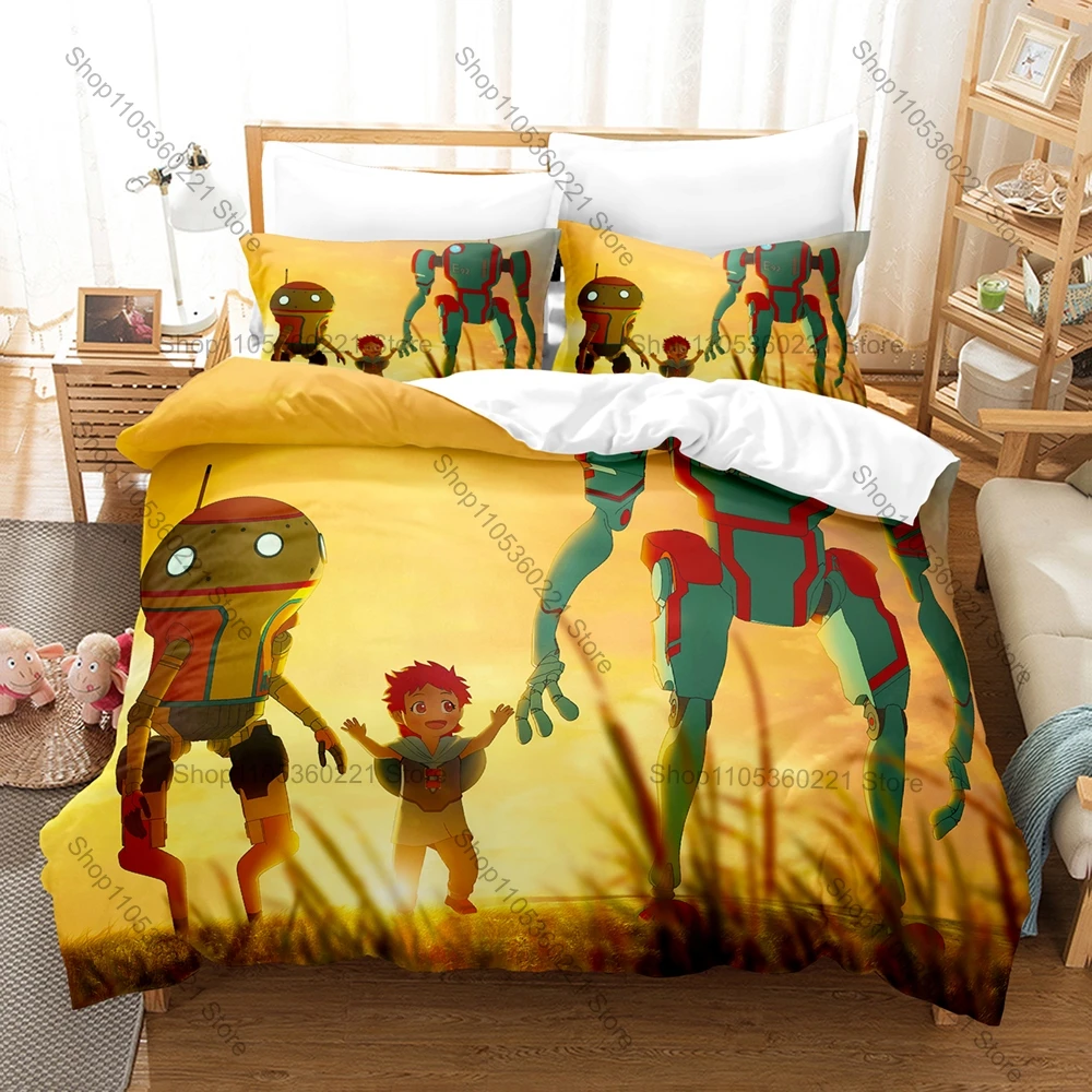 Cool New Eden E92 Maintenance Robot A37 Scout Robot Post-Apocalyptic Pastoral Farm HD Print Bedding Set Duvet Cover + 2 Pillowca