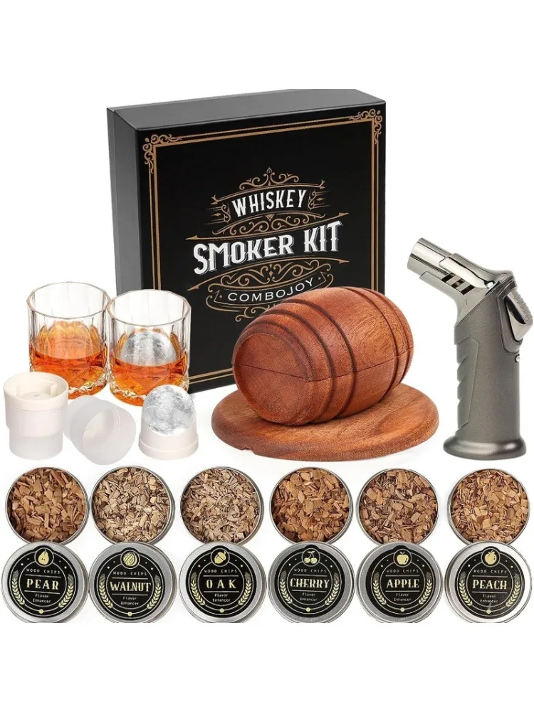 Zestaw do przygotowywania koktajli z drewnianym beczką, infuzor do whisky do drinków typu Old Fashioned i Bourbon, zestaw barmański do mieszania drinków, prezent do domowego baru — 2