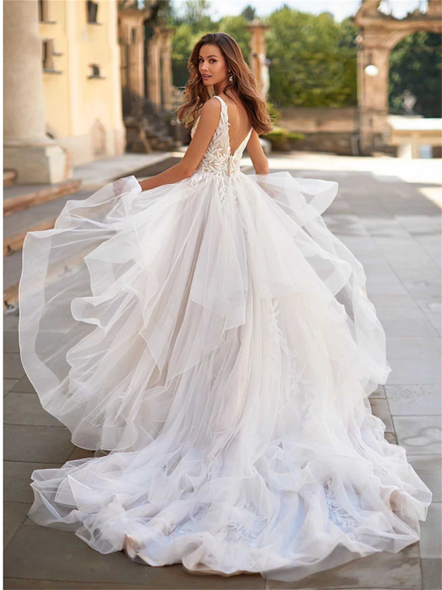 V-neck Bespoke Wedding Dress for Bride Lace Simple and Elegant Wedding Dress 2024 Weddings Dresses 2023 Bepeithy Official Store