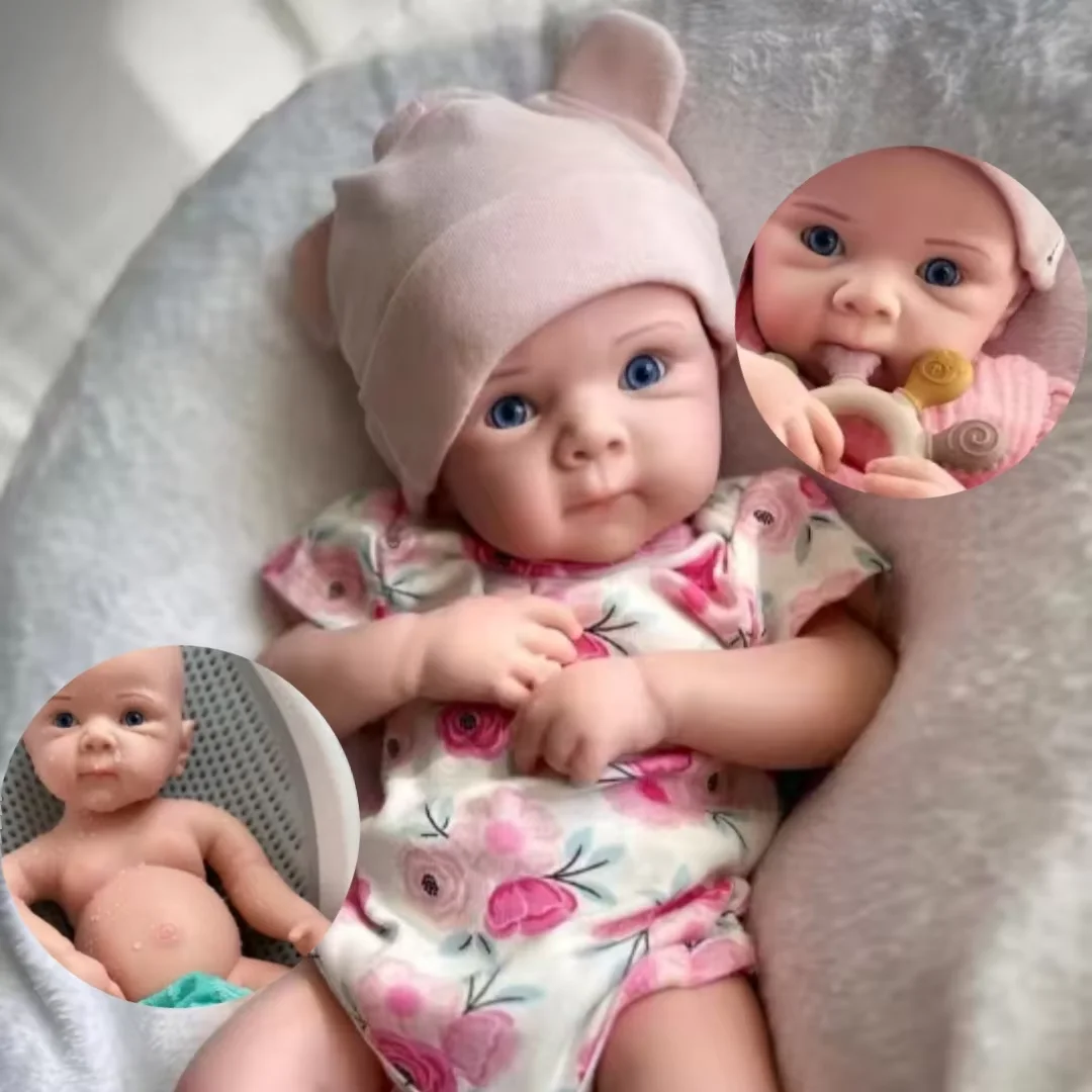 18Inch Open Mouth & Washable Bettie Solid Silicone  Reborn Girl Doll With 3D Painted Skin Bebe Doll reborn tam silicon bebek