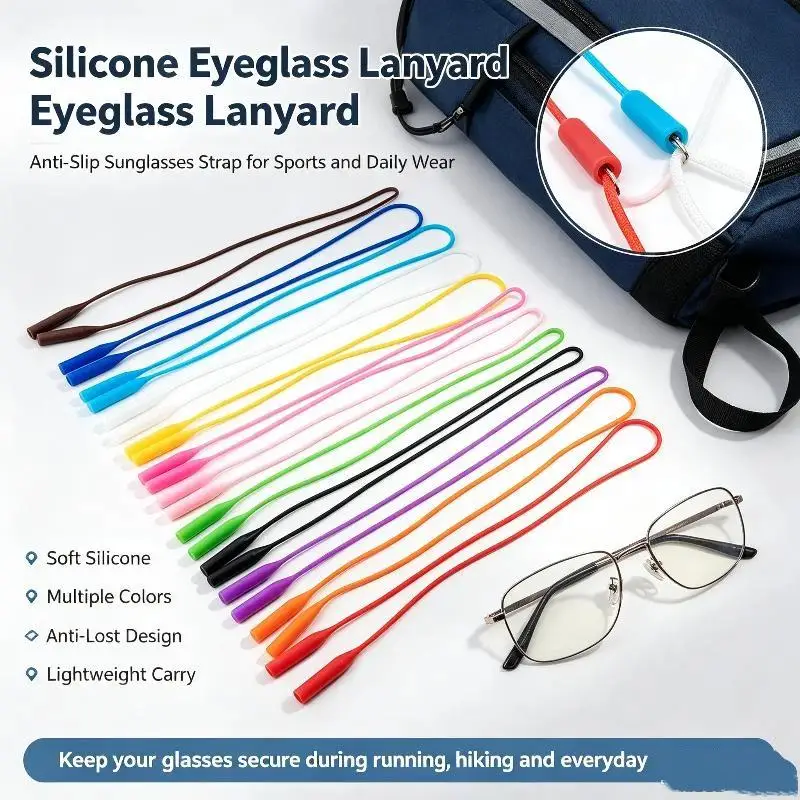 Hot Silicone Glasses Strap Anti Slip Eyeglass Lanyard Spectacle Holder Cord Eyewear Retainer For Adults Kids Sports Outdoor Use