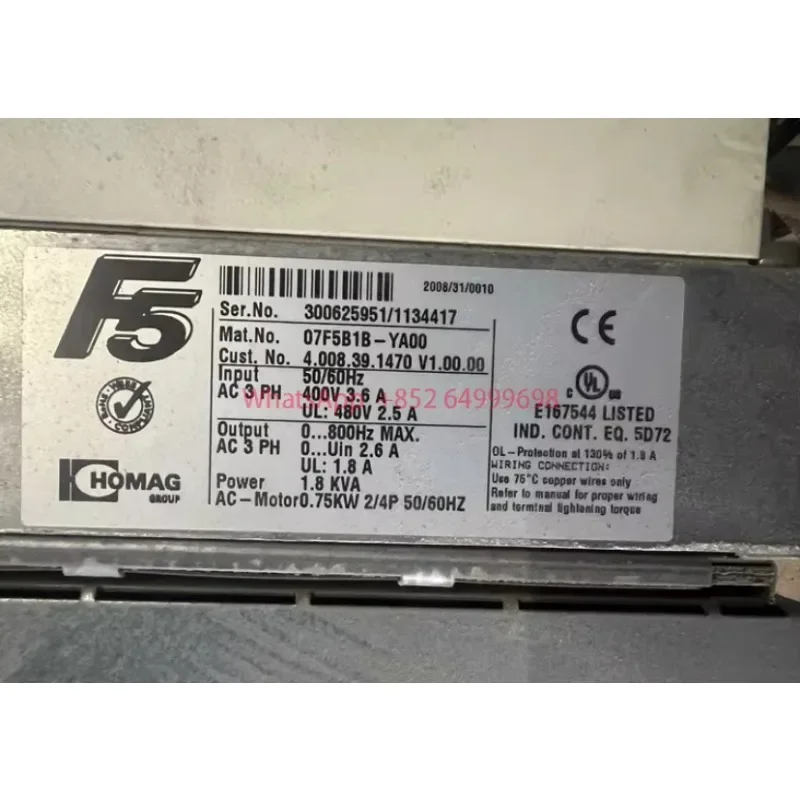 

07f5b1b-ya00 Используемый инвертор с функцией 0,75 кВт работает в порядке.