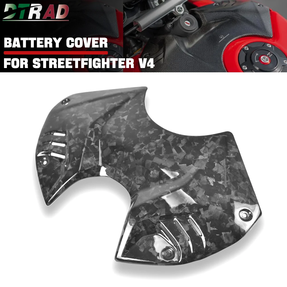 

For DUCATI Streetfighter V4 V4S SP 2020 2021 2022 Carbon Fiber Battery Cover Front Fuel Tank Cover Fairings Forged Gloss SFV4