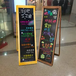 118*36cm Floor Type Blackboard Bulletin Board Vertical Coffee Store Handwriting Advertising Display Promotion Rack Wooden Frame