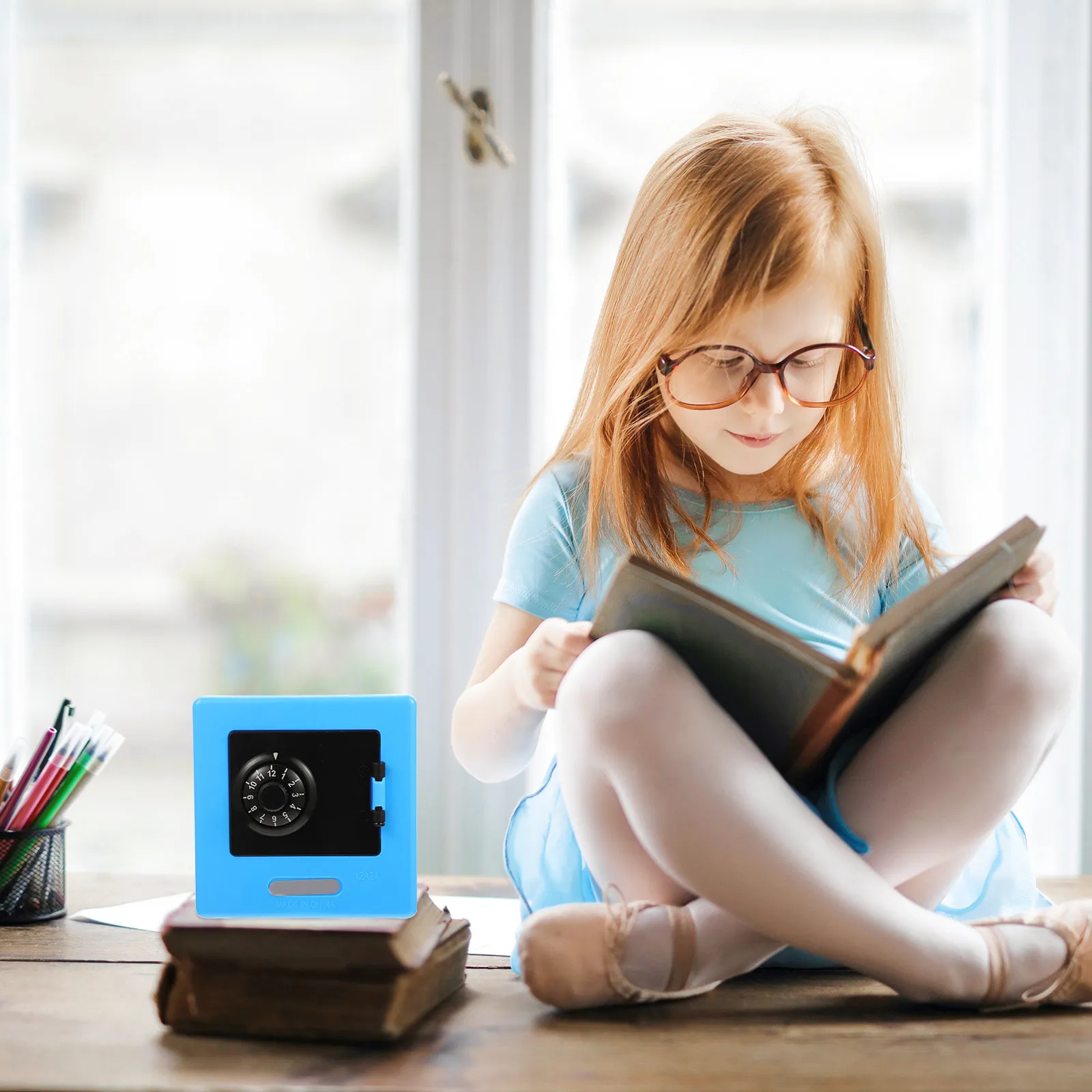 Children Password Mini Strongbox Plastic Safe Small Money Container Home Desktop Storage Box for Kids Money Pot