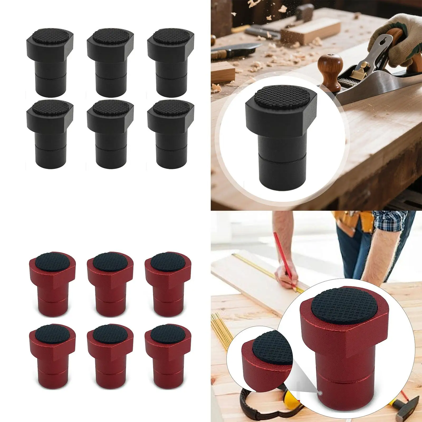 

Durable Bench Dog Clamp for Woodworker Joint Positioning Cap Aluminum Alloy Anti Slip Bench Dogs Set