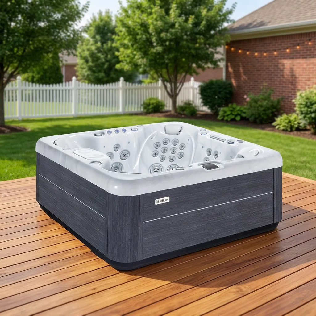 Massage Whirlpool Bathtub For Outdoor Use With Incorruptible Skirt