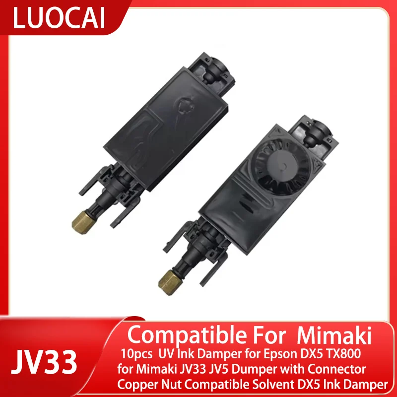 10pcs  UV Ink Damper for Epson DX5 TX800 for Mimaki JV33 JV5 Dumper with Connector Copper Nut Compatible Solvent DX5 Ink Damper