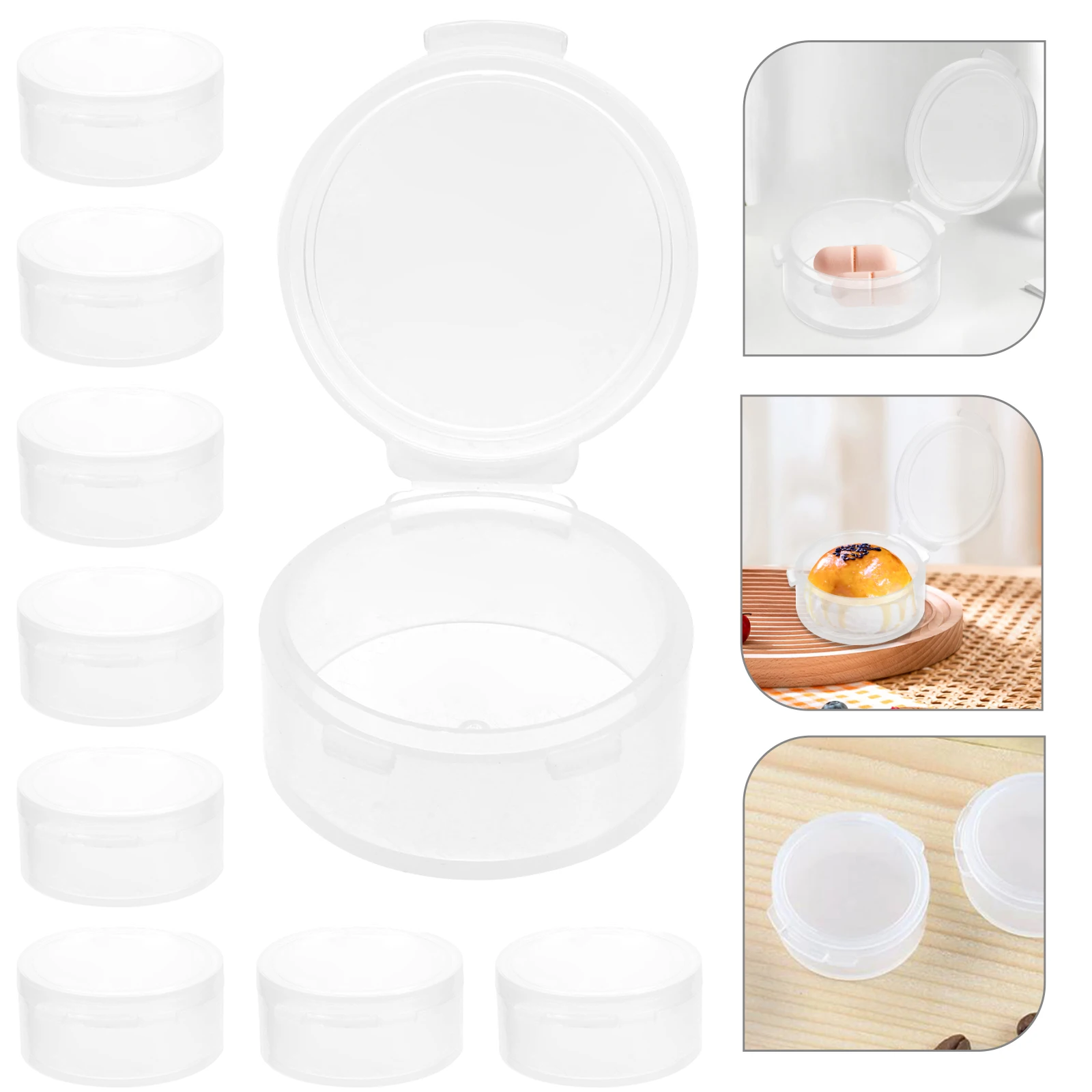 

10pcs Earplug Storage Boxes Transparent Round Plastic Containers with Cover for Accessories Collectibles Cosmetics Jewelry