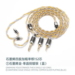 3-in-1 Graphene mixed single crystal Copper DIY headset upgrade cable mmcx 0.78cm 2pin qdc ie900 ie600 a2dc hd650