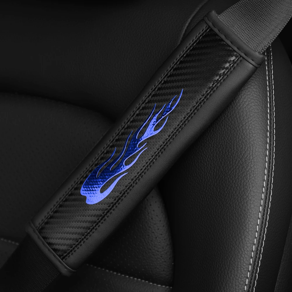 

Углеродное волокно из искусственной кожи с пламенной вспышкой Blingbling автомобильный плечевой ремень, украшенный автомобильной обивкой, универсальный