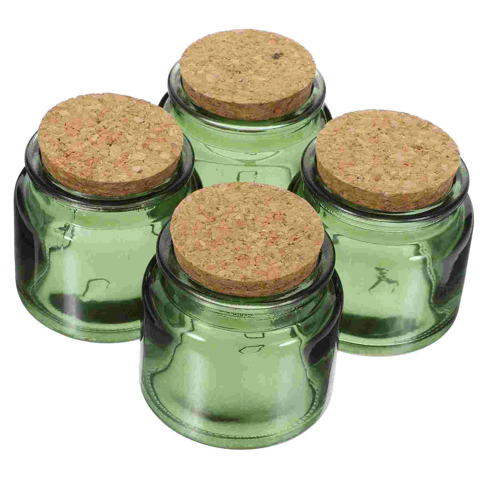 4 Pcs 유리 향기로운 컵 가정용 홀더 코르크 항아리 병 테이블 센터 피스 장식 Tealight