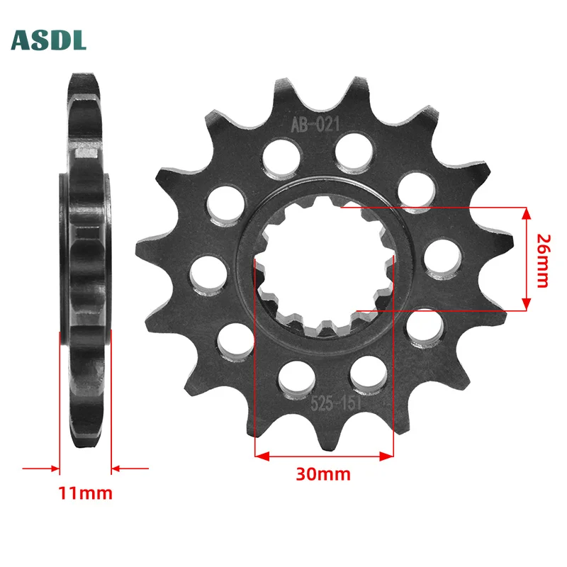 525 15T 16T Motorcycle Front Sprocket 20CrMnTi For Yamaha MT-07 MT-09 FZ-09 MXT850 YZFR1 MTN1000 YZFR7 XSR700 MT-10 FZ8N FZ8S