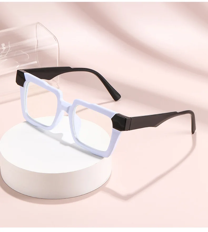 Lichtempfindlicher, farbwechselnder Spiegel, personalisierter, farbblockierender, flacher, heller Spiegel, Retro-Myopiebrille mit quadratischem Rahmen 6132 – Detail 14