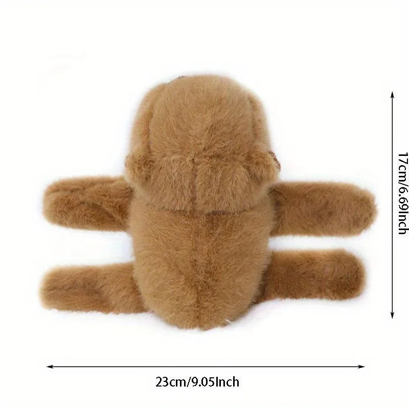 2Pcs Cute Capybara Plush Toy with Clap Circle, Creative Design Stuffed Doll, Can Be Worn on Wrist