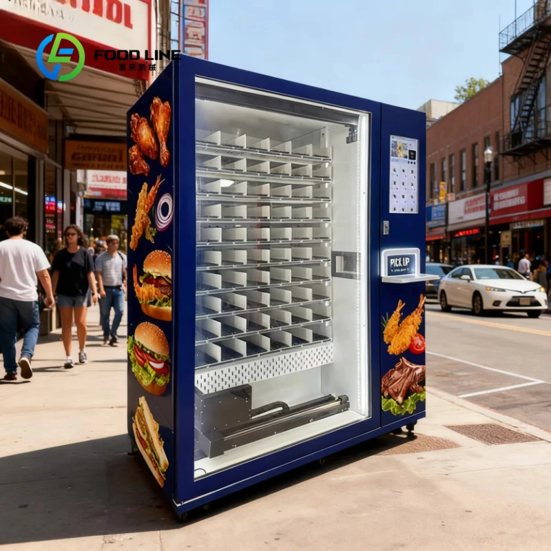 Customized 24-h Commercial Hot Food Breakfast Dinner Lunch Vending Machine 21.5-inch Touch Screen Fast Food Vending Machine