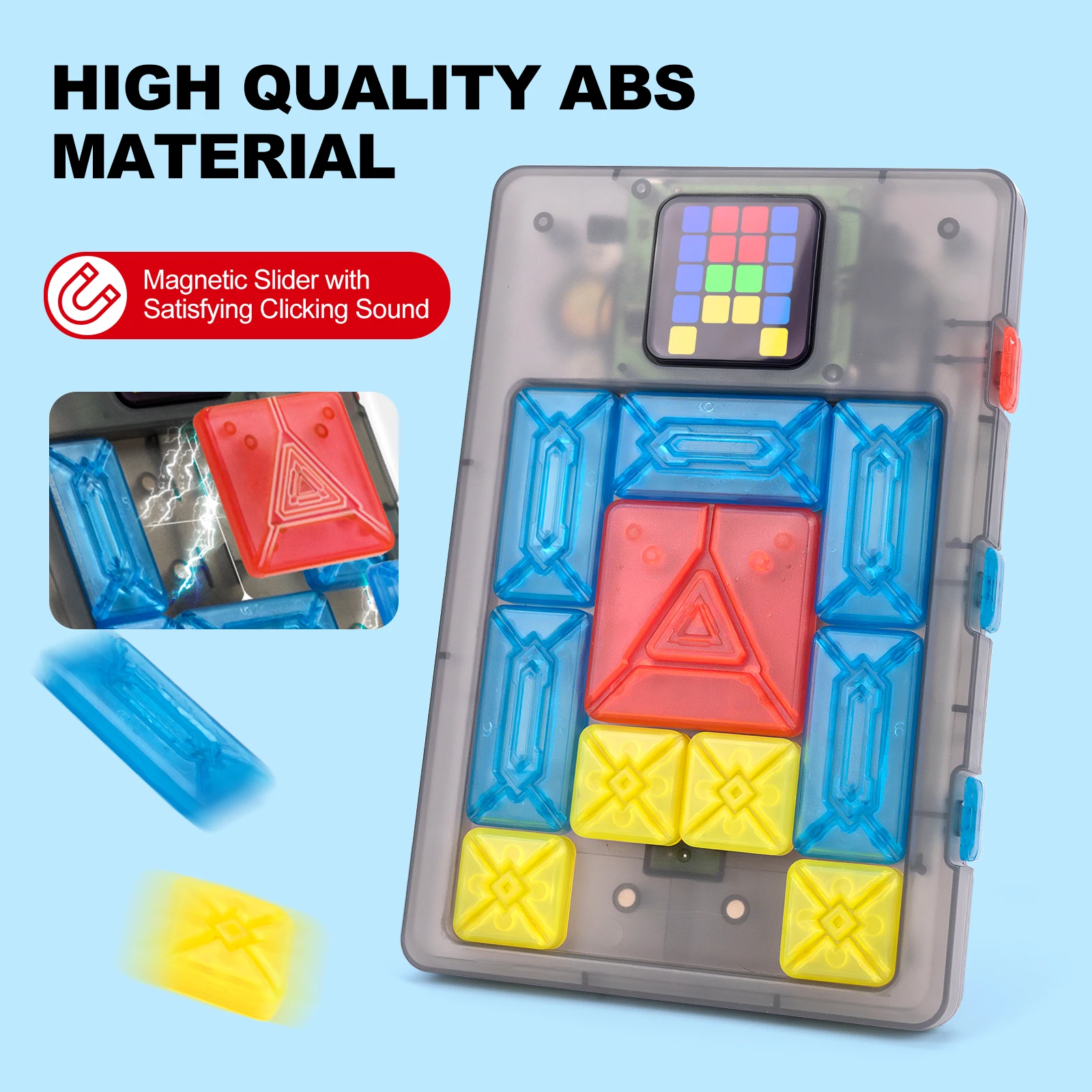 AI Huarong Road Magnetic Suction Block Sliding 500+ Levels Puzzle Toys Logical Thinking Training Board Game Toys Kids Gifts