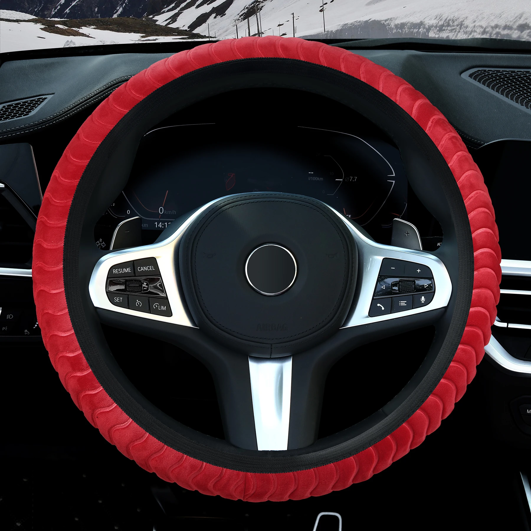 5 Colors Warm Long Wool Plush Car Steering Wheel Cover Comfortable Anti-slip For 36-39CM Car Styling Steering-wheel