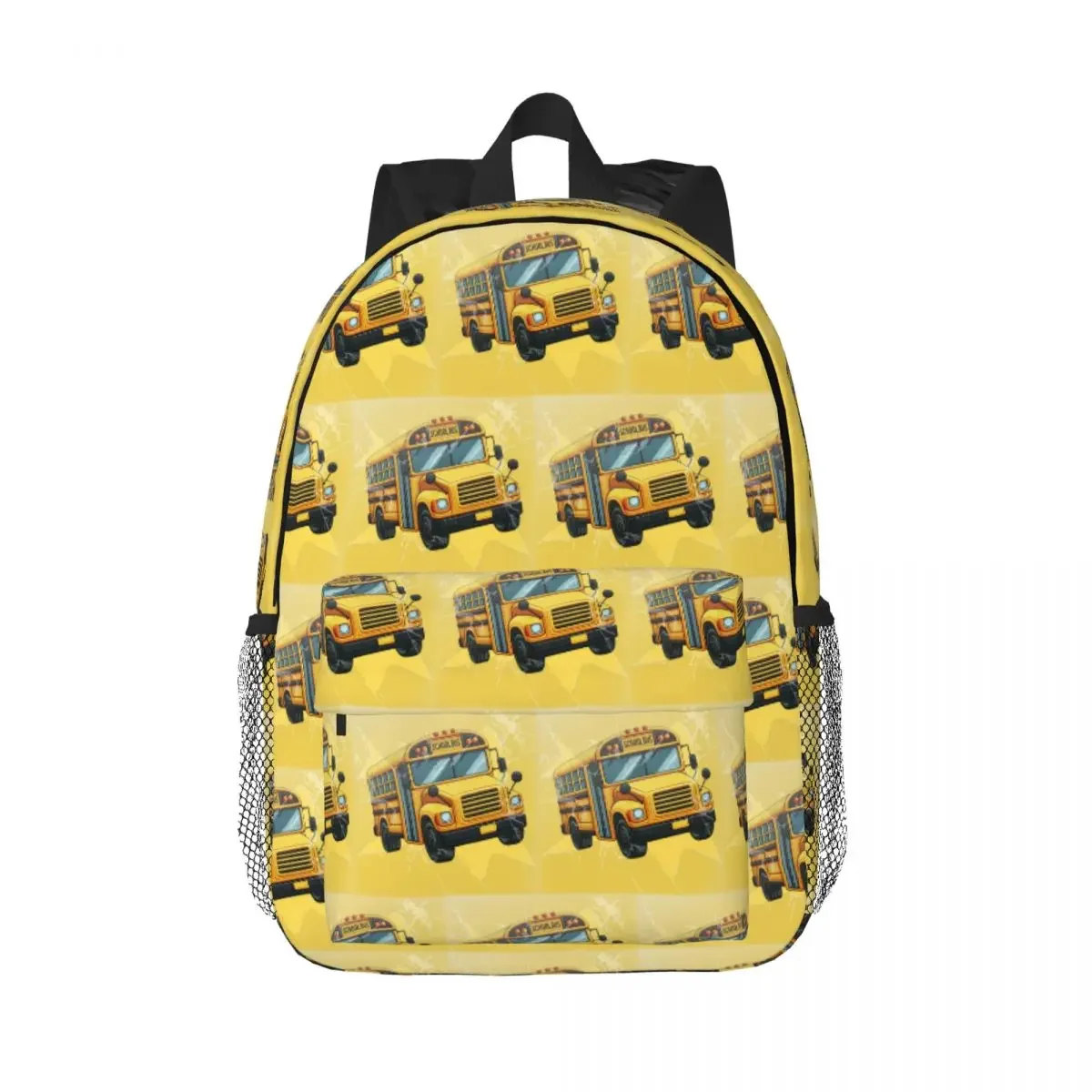 

School Bus Cartoon Yellow Bus Backpack Hot Sale Daypack Large Capacity Boys Girls BookBag Shoulder Bags for Men Women School Bag