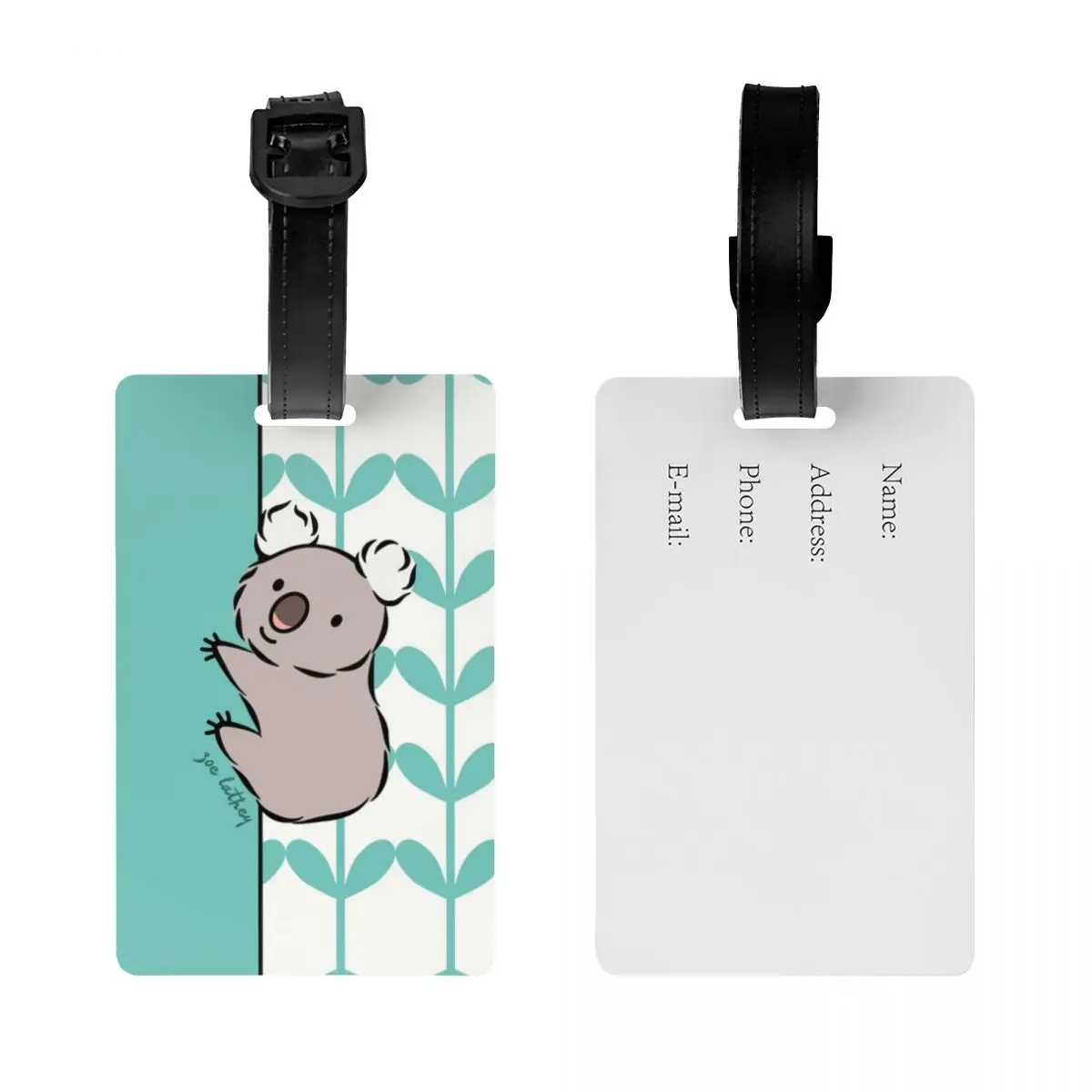 Custom Kawaii Clinging Koala Bear Luggage Tag With Name Card Privacy Cover ID Label for Travel Bag Suitcase