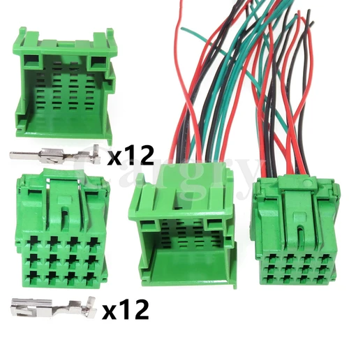 1 Juego de reproductor de CD automático, Conector de cable eléctrico 1-967627 8-968972-1 1 1-967627-1, conector verde para coche con Terminal