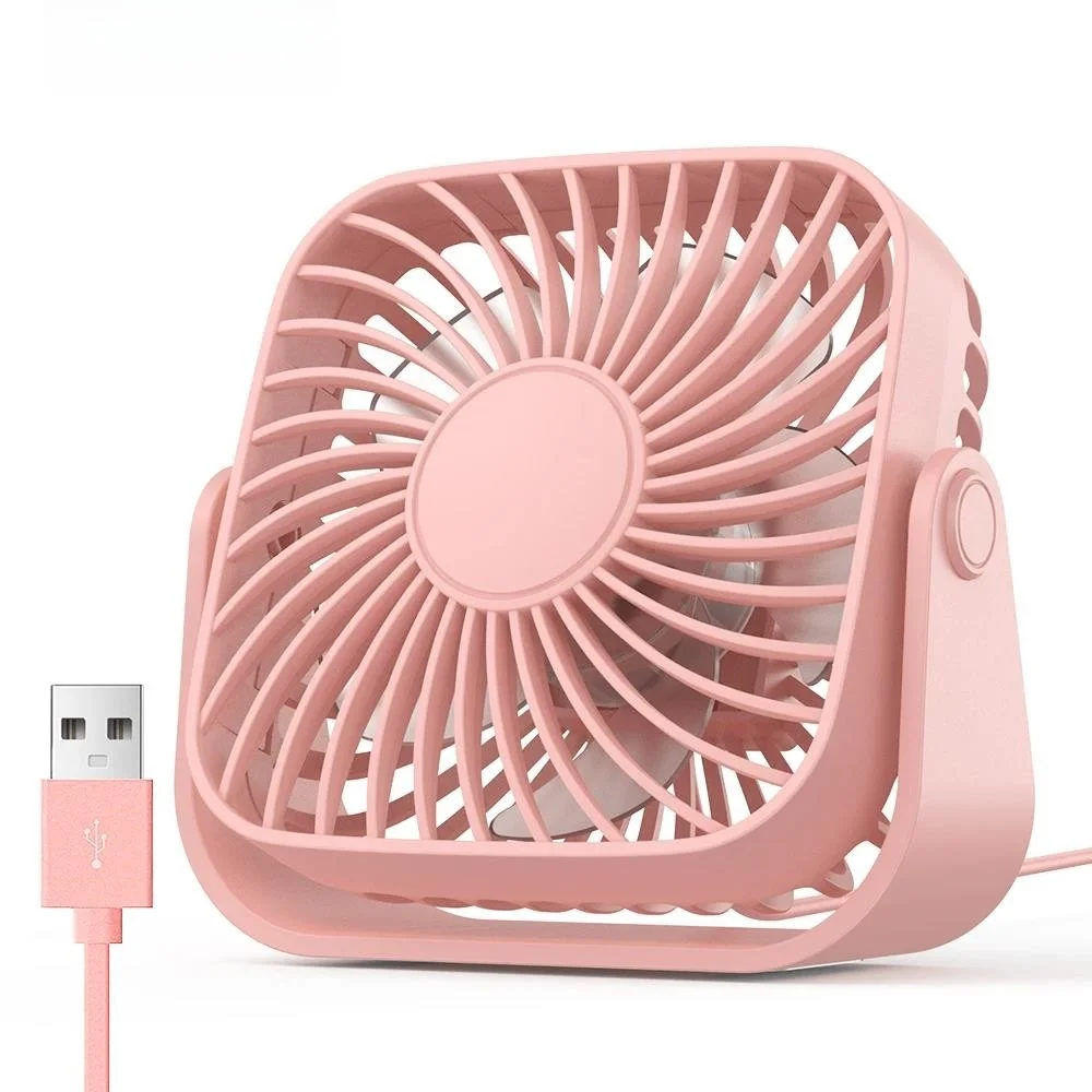 

USB Desk Fan Strong Airflow &Quiet Operation Three-Speed Wind Small Fan 360° Rotatable Head for Home Office Table & Desktop